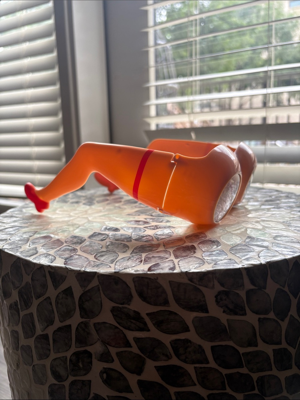 Novelty Orange Lady-Legs Glasses- Red Shoe Accent